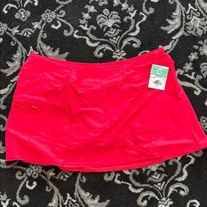 NWT Sunsets Sporty Swim Skirt Size Large Geranium